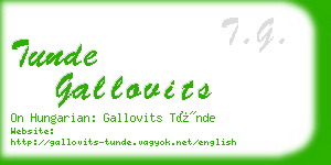 tunde gallovits business card